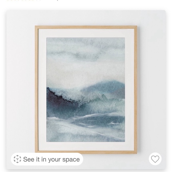 Ocean abstrac frame Wall poster print blue - Picture 1 of 8